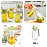 2-in-1 Oil Spray Bottle | Adjustable Mist & Dispenser | 470ml Leak-Proof Glass Container | For Cooking, BBQ, Baking & Air Fryer 380ml