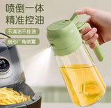 2-in-1 Oil Spray Bottle | Adjustable Mist & Dispenser | 470ml Leak-Proof Glass Container | For Cooking, BBQ, Baking & Air Fryer 380ml