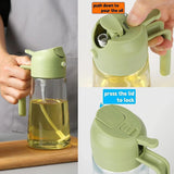 2-in-1 Oil Spray Bottle | Adjustable Mist & Dispenser | 470ml Leak-Proof Glass Container | For Cooking, BBQ, Baking & Air Fryer 380ml