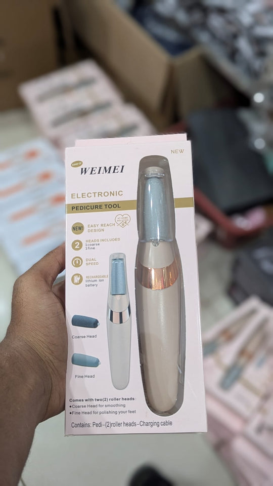 WEIMEI Electric Foot File – Rechargeable Callus Remover with Dual Speed & 2 Roller Heads