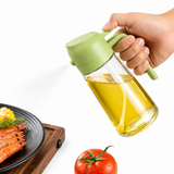 2-in-1 Oil Spray Bottle | Adjustable Mist & Dispenser | 470ml Leak-Proof Glass Container | For Cooking, BBQ, Baking & Air Fryer 380ml