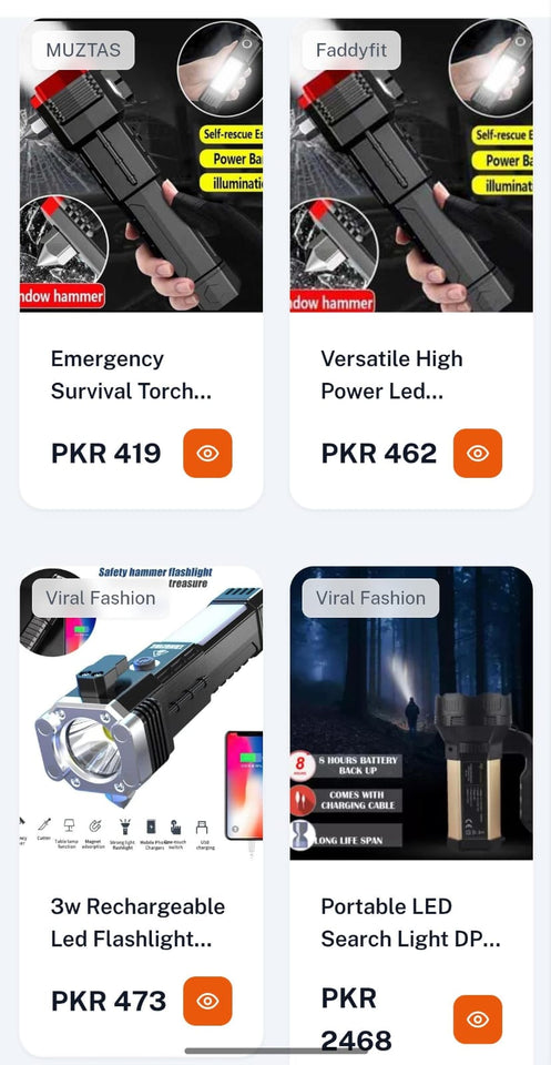 Versatile High Power Led Flashlight Focus Light Power Bank and Window Hammer